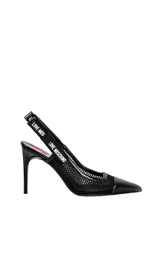 Czółenka Love Moschino Z Siateczką Czarne