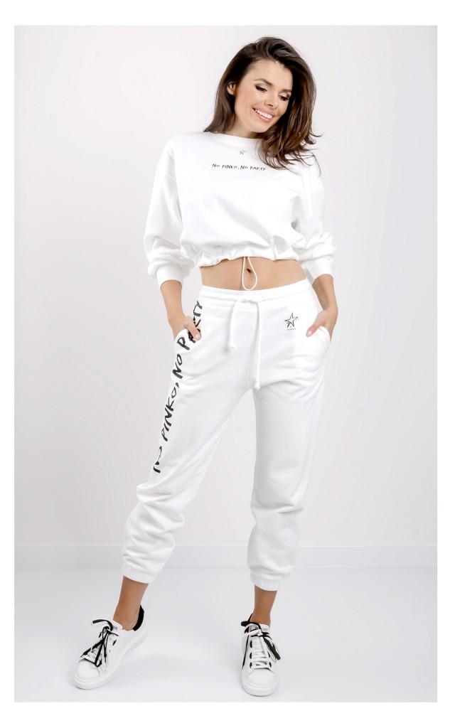 Bluza Pinko Dresowa Krótka Biała