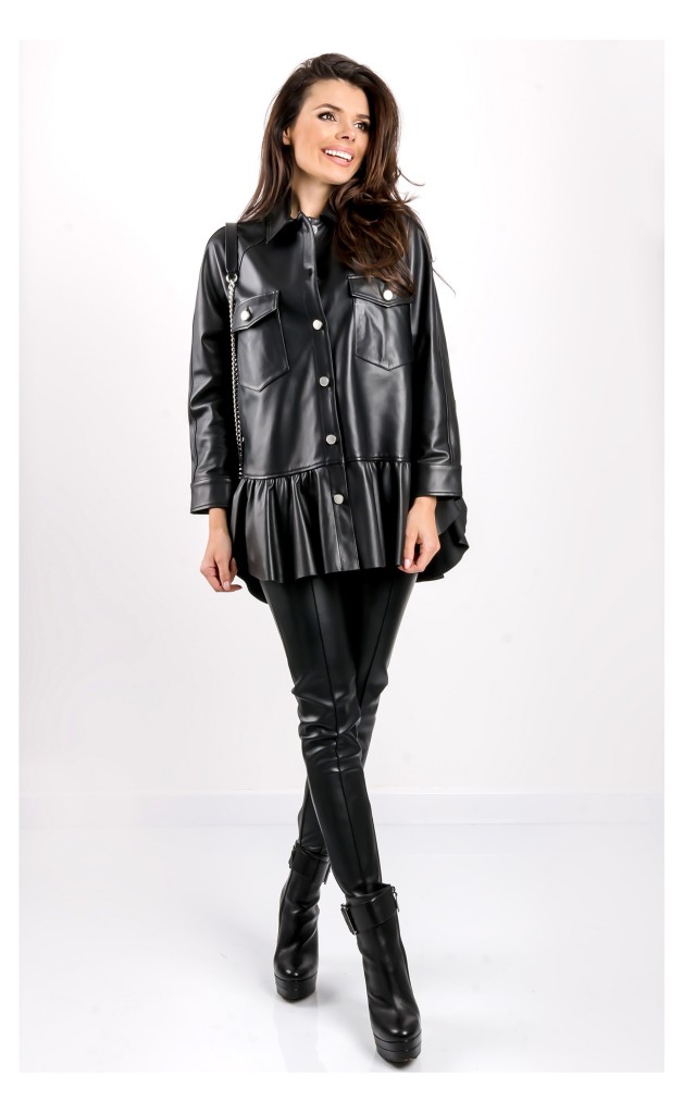 Koszula Red Valentino Skórzana Czarna