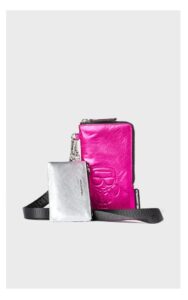 Torebka Karl Lagerfeld Nylon Metallic Silver Pink