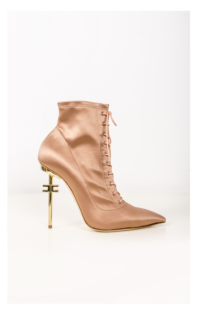 Botki Elisabetta Franchi Na Szpilce Rose Gold
