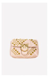 Torebka Pinko Love Mini Puff Skórzana Dżety Pudrowy-Róż