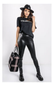 T-shirt Karl Lagerfeld Z Nadrukiem Czarny