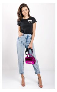 T-shirt Karl Lagerfeld Z Kieszenią Czarny