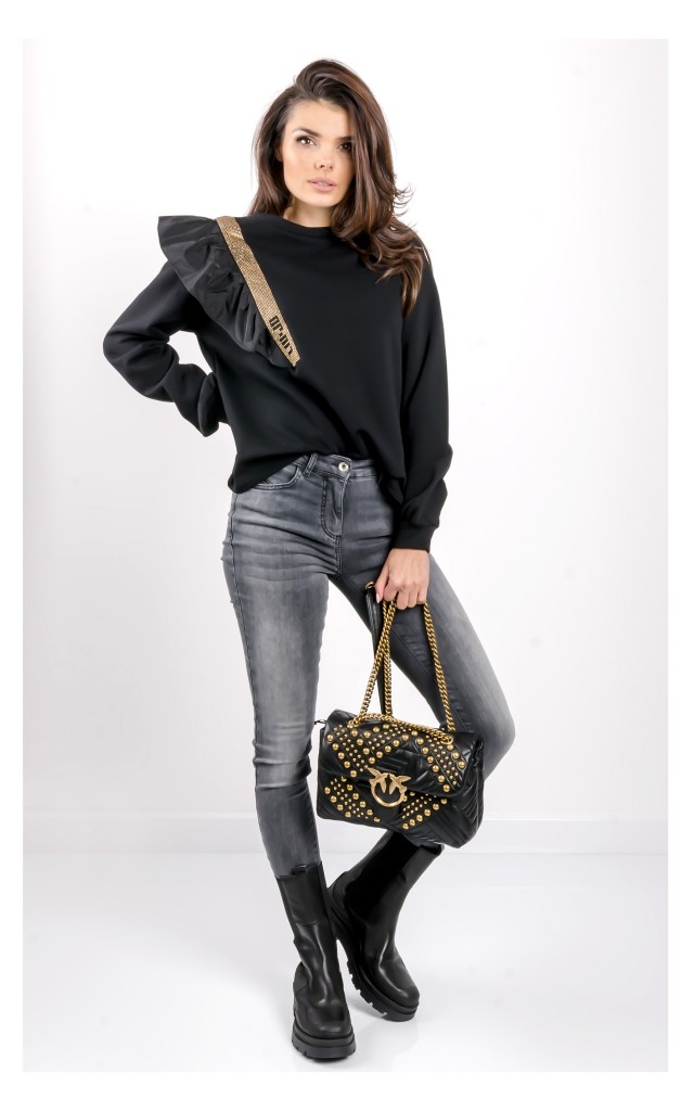 Bluza Liu Jo Z Falbaną Czarna