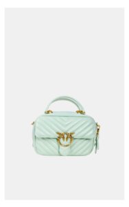 Torebka Pinko Love Mini Square Skórzana Miętowa