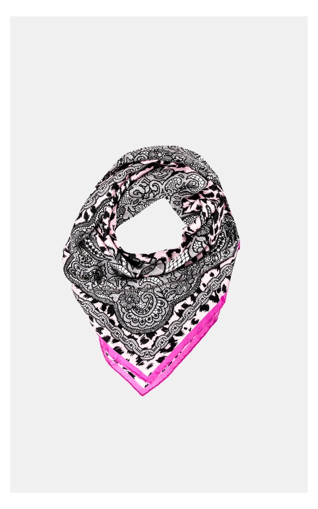 Chusta Moschino Jedwabna Różowa W Print