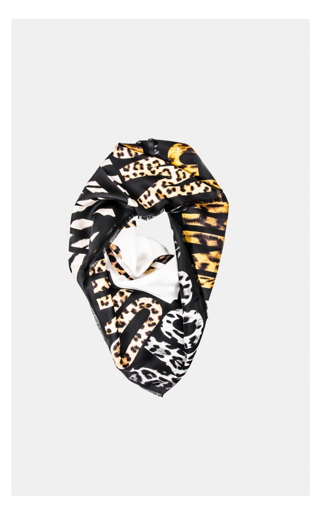 Chusta Moschino Jedwabna Czarno-Biała