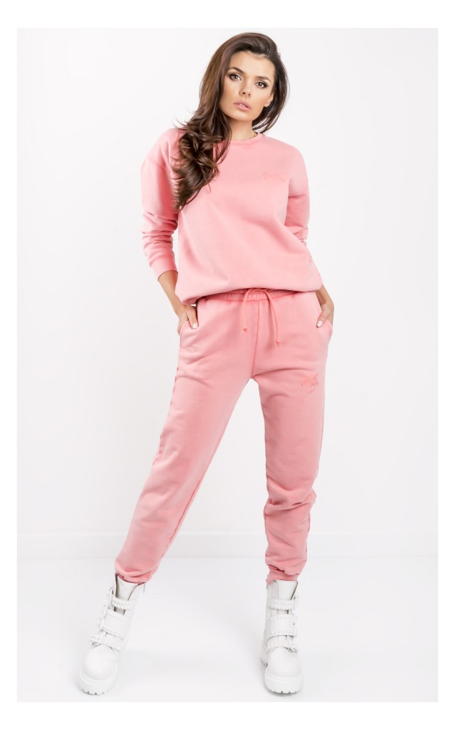 Bluza Pinko Dresowa Z Logo Różowa