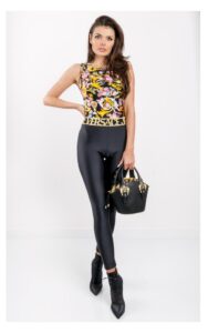 Legginsy Versace Z Logowanym Pasem