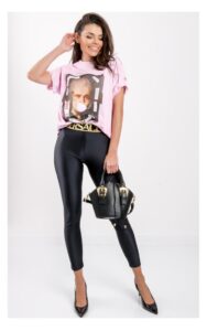T-shirt Versace Oversize Różowy
