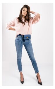 Bluza Red Valentino Dresowa Z Falbaną Jasnoróżowa