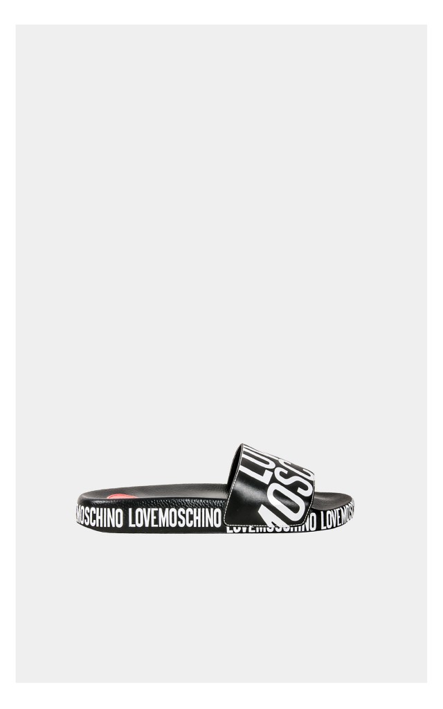 Klapki Love Moschino Czarno-Białe
