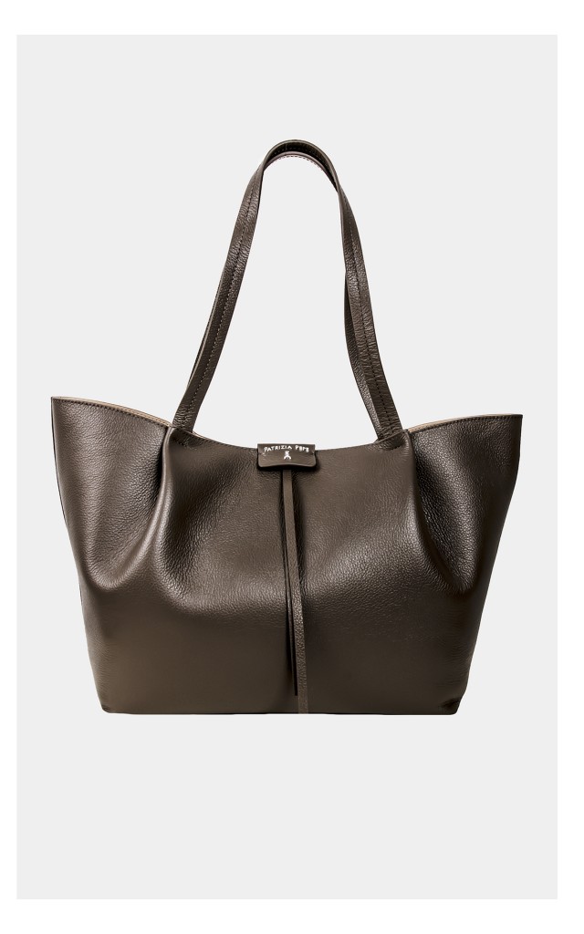 Torebka Patrizia Pepe Shopper Brązowo-Szara