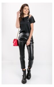 T-shirt Patrizia Pepe Z Nitami Czarny