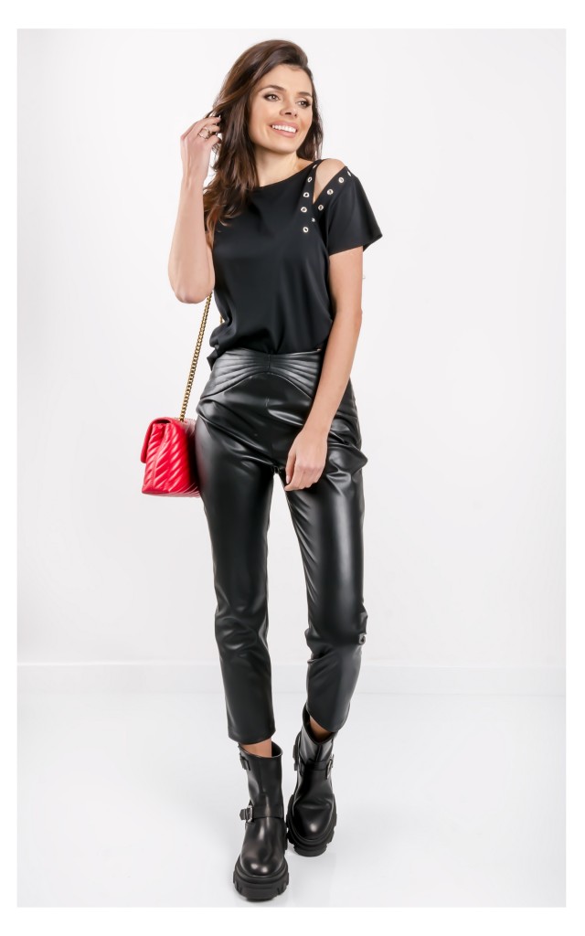T-shirt Patrizia Pepe Z Nitami Czarny