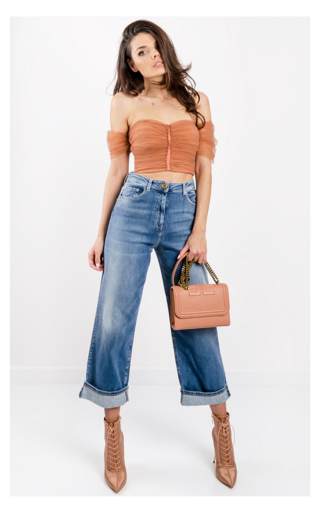 Top Elisabetta Franchi Tiulowy Rose Gold