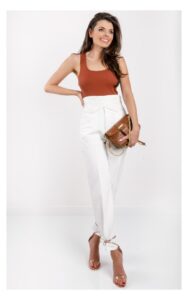 Jeansy Pinko Shelby 2 Fashion Paperbag Białe