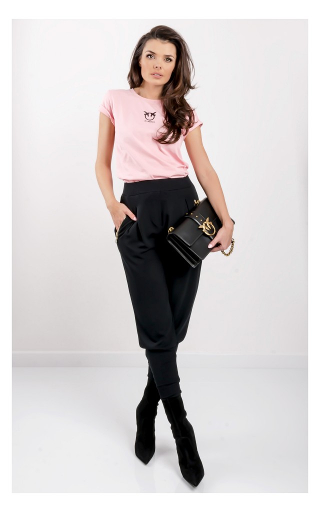T-shirt Pinko Bussolano 3 Z Logo Różowy