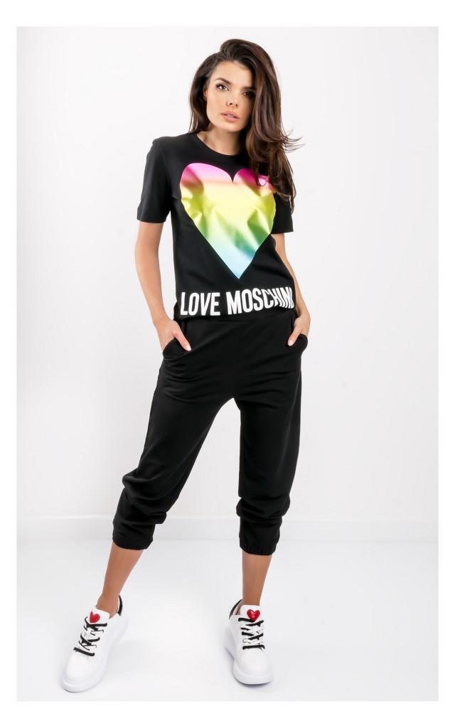 T-shirt Love Moschino Logowany Czarny