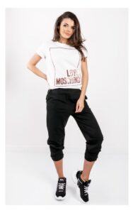 T-shirt Love Moschino Prosty Biały