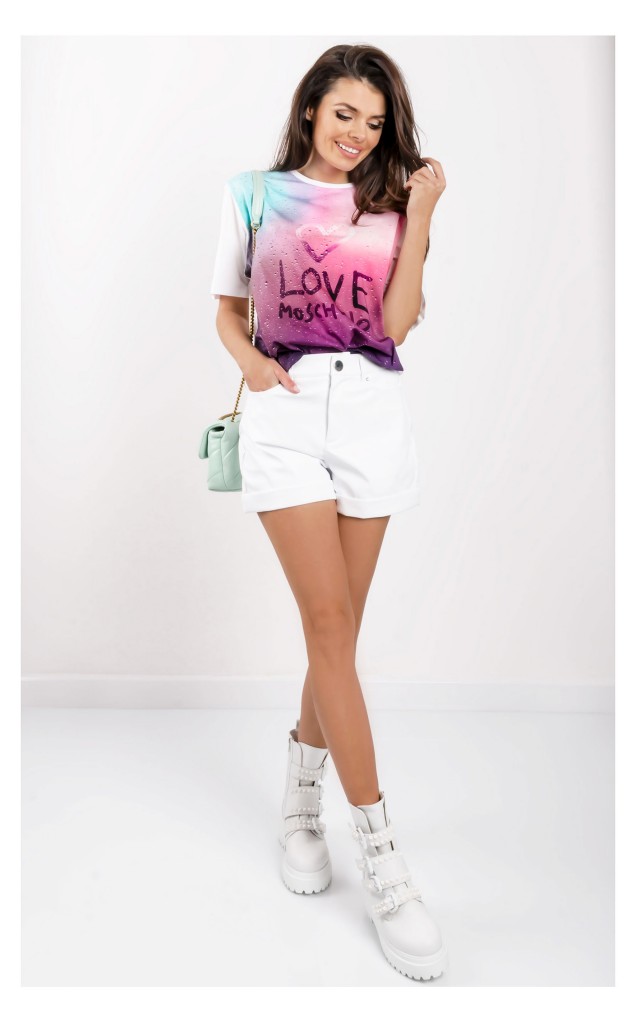 T-shirt Love Moschino Luźny Biały