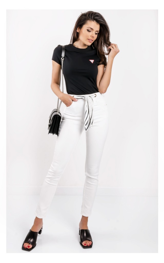 T-shirt Guess Prosty Czarny