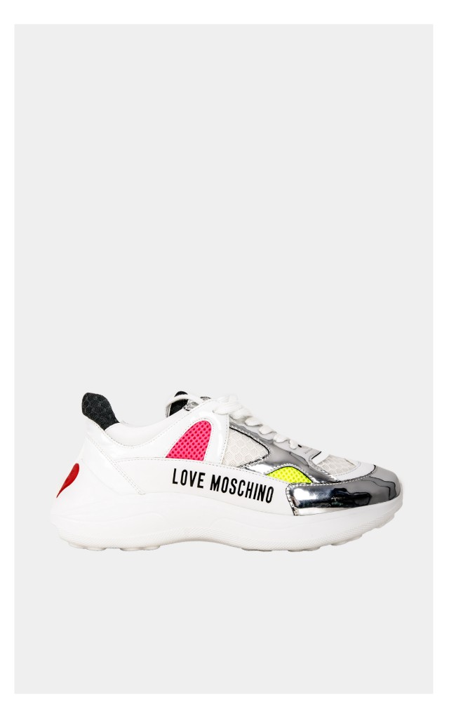 Sneakersy Love Moschino Running 60 Rete Bianco Mix
