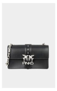 Torebka Pinko Love Classic Icon Skórzana Literki Czarna