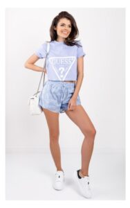 Szorty Guess Logowane Jasny Fiolet