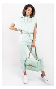 Bluza Guess Z Kapturem Logowana Miętowa