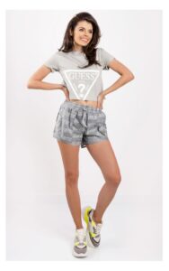 T-shirt Guess Krótki Logo Szary