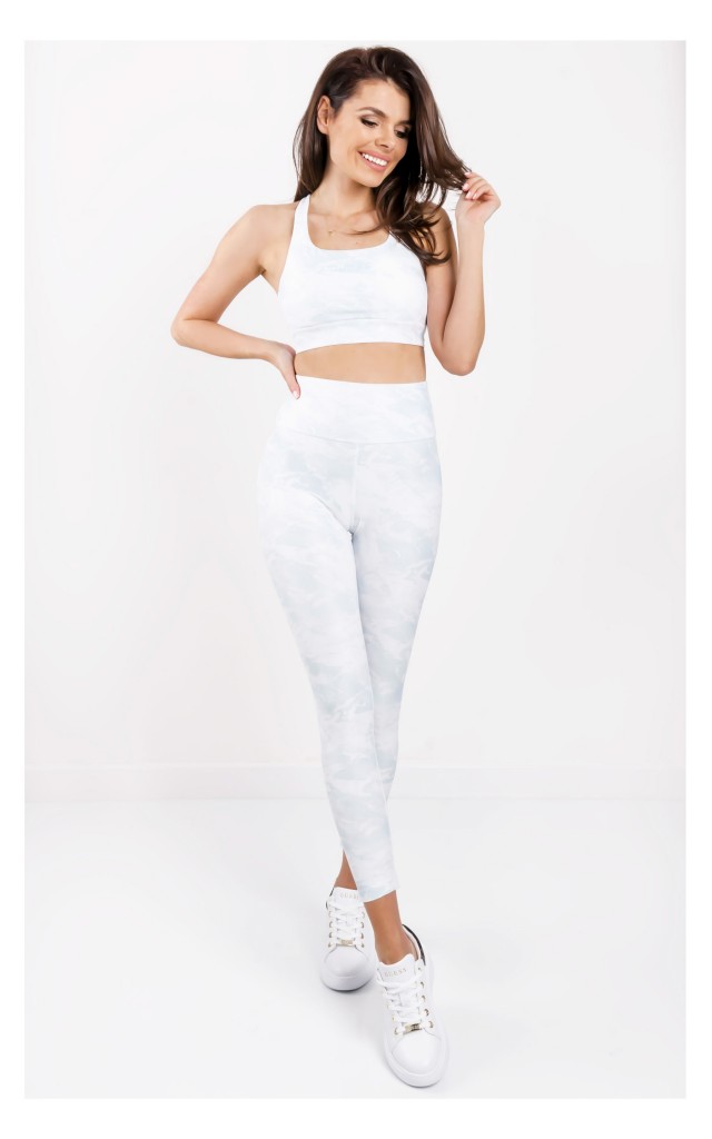 Legginsy Guess Tie Dye Print Błękitne