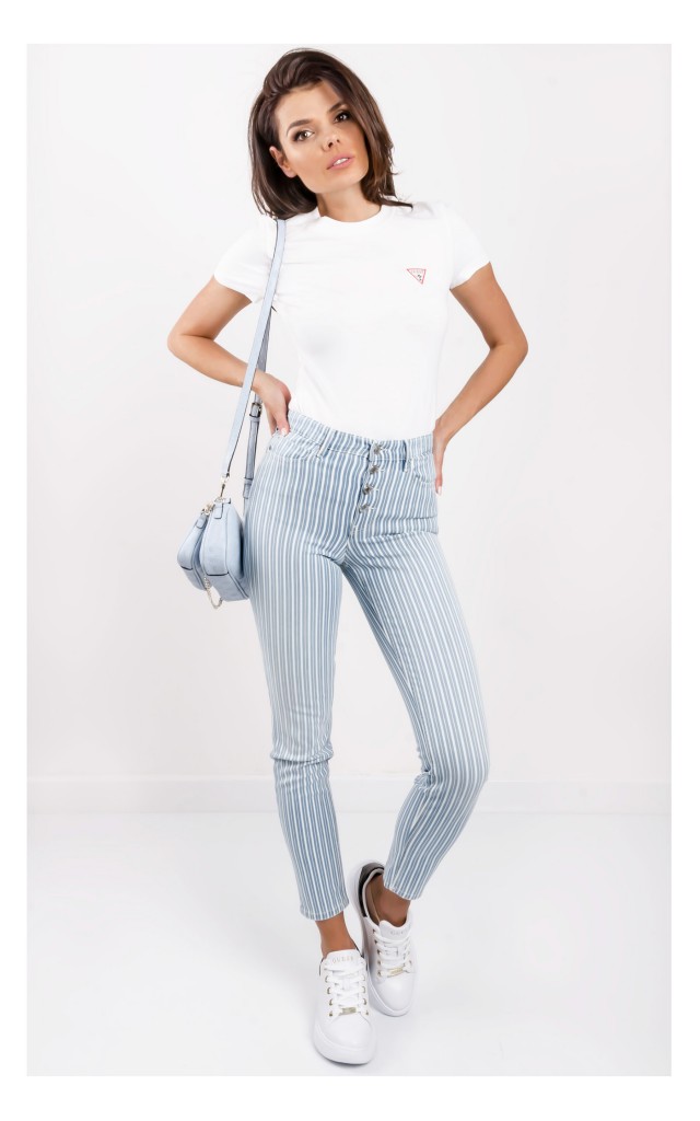 T-shirt Guess Prosty Basic Biały