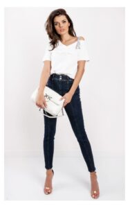 T-shirt Guess Z Logowanym Ramiączkiem Biały