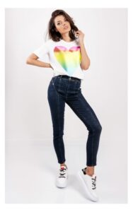 T-shirt Love Moschino Logowany Biały