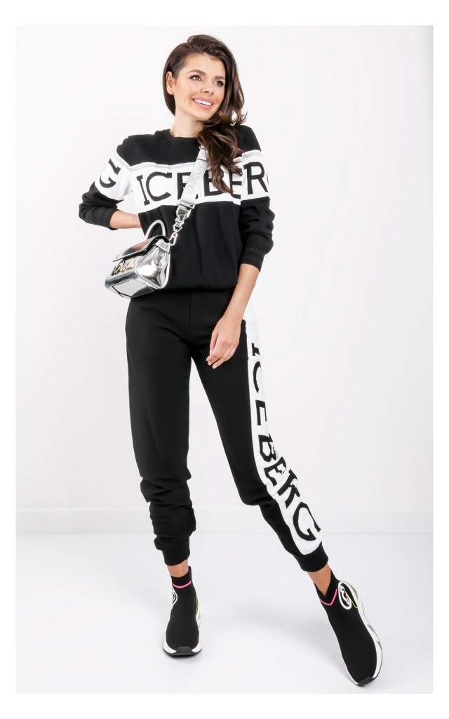 Sweter Iceberg Dzianina Logo Czarny