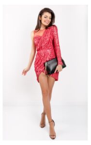 Sukienka Elegancka Elisabetta Franchi Amarantowa