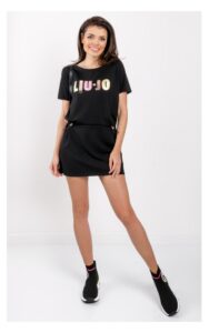 T-shirt Maxi Liu Jo Logowany Czarny