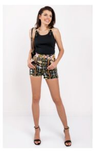 Szorty Versace Jeansowe W Print Czarne