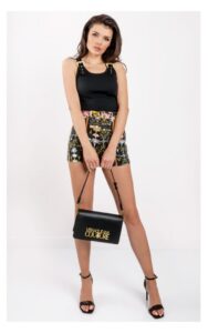 Top Versace Prążkowany Czarny