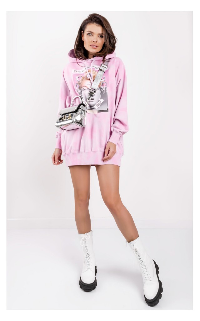 Bluza Versace Oversize Tie Dye Różowa