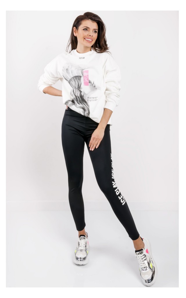 Bluza Ice Play Oversize Poster Logo Biała