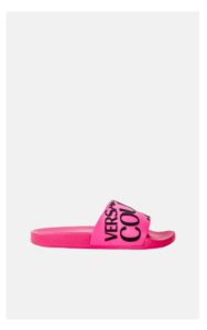 Klapki Versace Fondo Slides Gummy Fuchsia