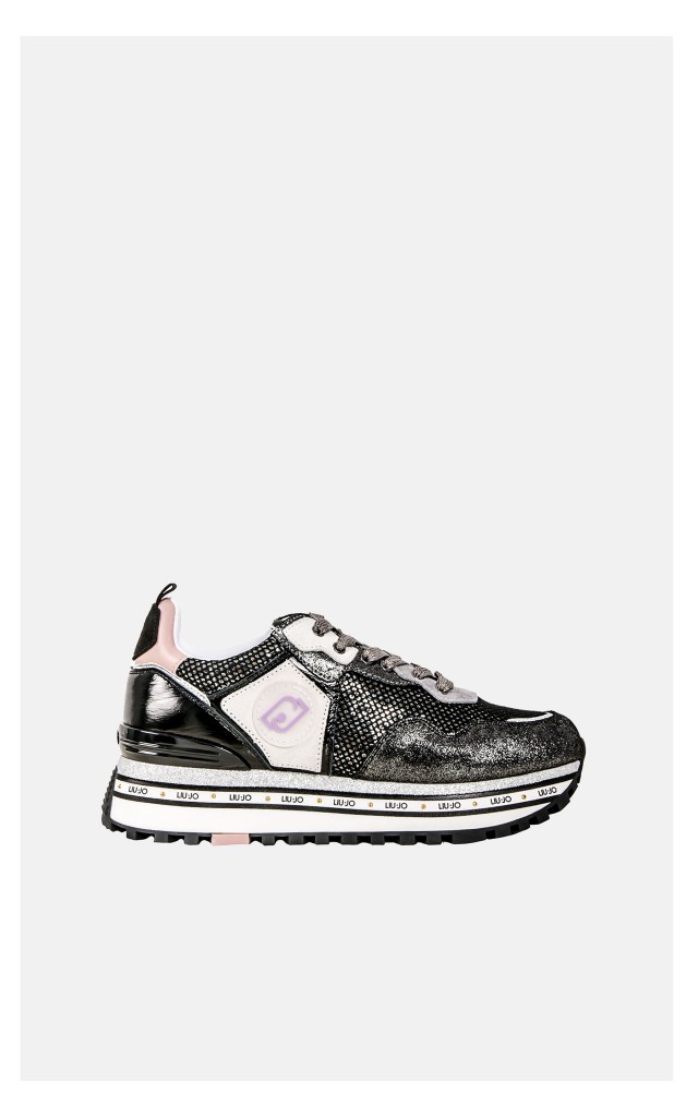 Sneakersy Liu Jo Maxi Wonder 1 Logowane Czarne