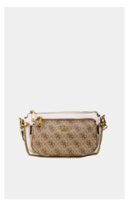 Torebka Guess Crossbody Double Mika Mini Brown