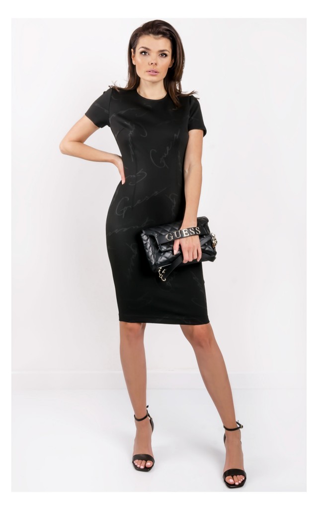 Sukienka Guess Mini Logo Czarna