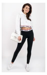 Legginsy Moschino Underwear Logowany Ściągacz Czarne