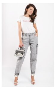 T-shirt Twin Set U&B Logowany Biały