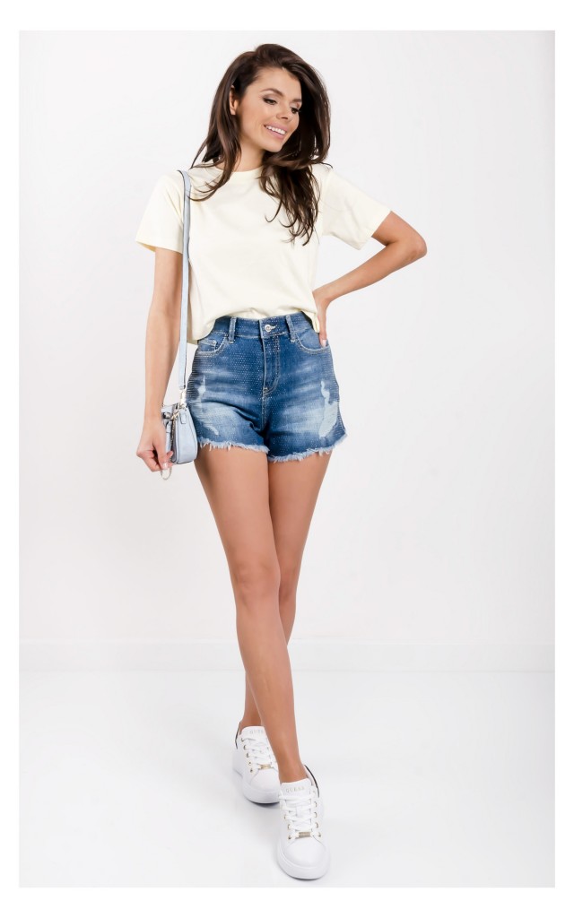 Szorty Twin Set Actitude Jeansowe Termodżety Niebieskie